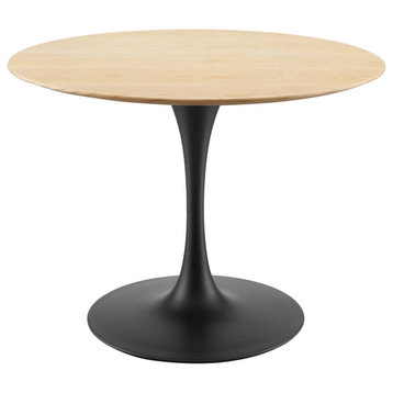 Lippa 40" Wood Dining Table, Black Natural