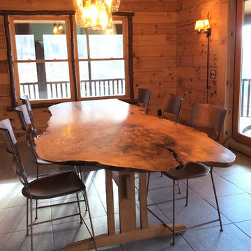 Live Edge Spalted Maple Trestle Table
