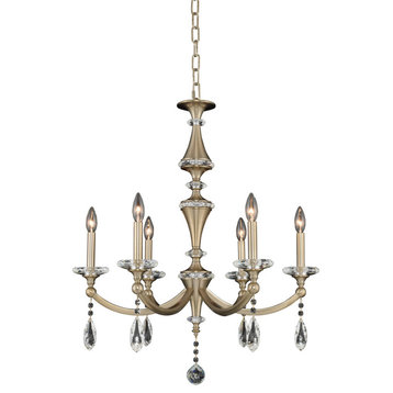 Allegri 012171-FR001 Floridia 6 Light 27"W Taper Candle Style - Matte Brushed