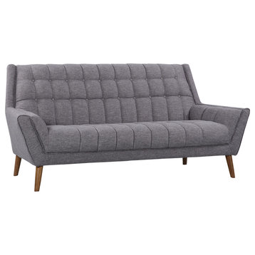 Cobra Mid-Century Modern Sofa, Walnut, Dark Gray