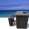 Outdoor Wicker Resin 4-Piece Bar Dining Server Table and Barstool Set