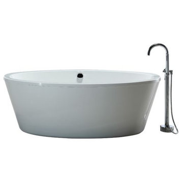 OVE Decors Betsy 67" Acrylic Freestanding Non-Whirlpool Bathtub in White