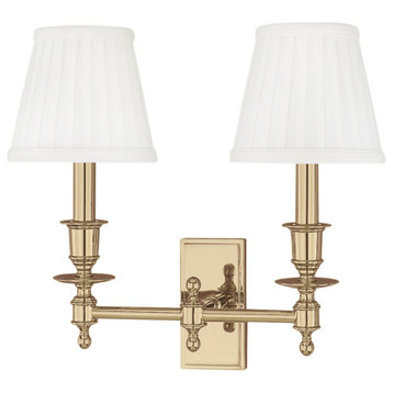 Ludlow 2-Light Wall Sconce, Aged Brass