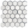 2 Hexagon Carrara White Marble Bardiglio Gray Strip Tile Honed Venato, 1 sheet