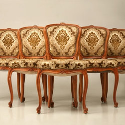 Set of Six Vintage French Cherry Dining Chairs - Furniture