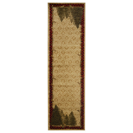 American Destination Forest Lodge Area Rug, Antique, 2'3"x7'7"