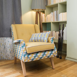 Clueit Webb Interiors Upholstered Chairs - Lucienne in Tetric Emerald and Faroe - Armchairs & Accent Chairs