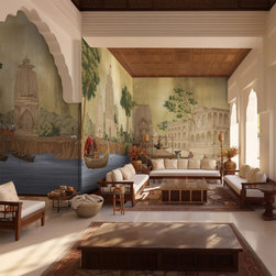 Kashi Reverie Luxury Wallpaper Golden Sepia - Wallpaper