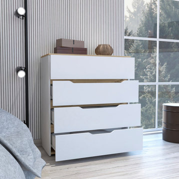 California Style 4-Drawer Dresser, White