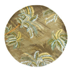 Sparta 3102 Moss Palm Trees Rug, 5'6" Round