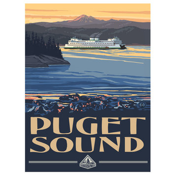 Paul A. Lanquist Puget Sound Ferry Washington Art Print, 9"x12"