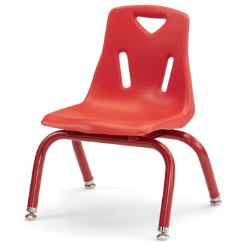 Berries Stacking Chair with Powder-Coated Legs - 10" Ht - Red