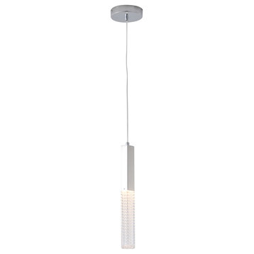 Chrome Stainless Steel LED Pendant With Clear Glass Shade