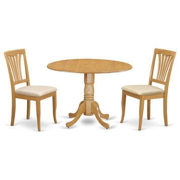 3 Pc Small Kitchen Table, Chairs Set-Small Kitchen Table Plus 2 Dinette Chairs