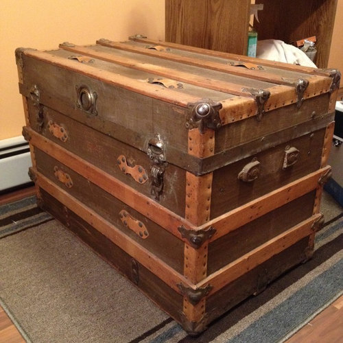 Antique Flat Top Trunk Antique Flat Top Trunk