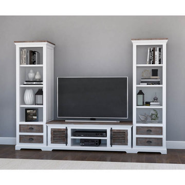Danville Modern Teak and Solid Wood Entertainment Center
