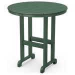 POLYWOOD - Polywood 36" Round Farmhouse Counter Table, Green - A heightened table will appear to take up less space so it's perfect for smaller, more casual outdoor areas. POLYWOOD furniture is constructed of solid POLYWOOD lumber that's available in a variety of attractive, fade-resistant colors. It won't splinter, crack, chip, peel or rot and it never needs to be painted, stained or waterproofed. It's also designed to withstand nature's elements as well as to resist stains, corrosive substances, salt spray and other environmental stresses. Best of all, POLYWOOD furniture is made in the USA and backed by a 20-year warranty.
