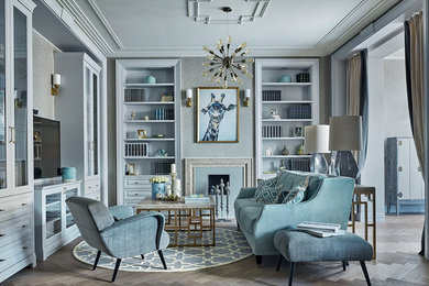 Living room - contemporary living room idea in Moscow