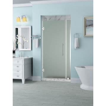 Belmore 29.25"-30.25"x72" Frameless Hinged Shower Door With Frosted Glass