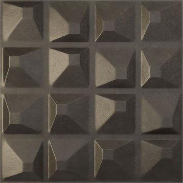Tristan EnduraWall Decorative 3D Wall Panel, 19.625"Wx19.625"H, Weathered Steel