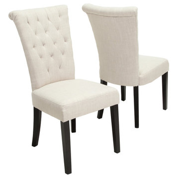 GDF Studio Paulina Dining Chairs, Set of 2, Light Beige