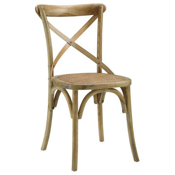 Modern Urban Contemporary Dining Side Chair, Brown Wood