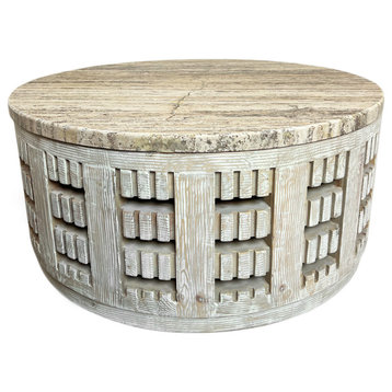 Round Kebe Stone Top Coffee Table 2