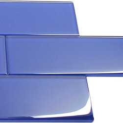 3x9 Cobalt Blue Glossy Subway Glass Tiles - Home Accessories & Decor