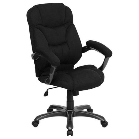 Scranton & Co High Back Upholstered Office Chair in Black