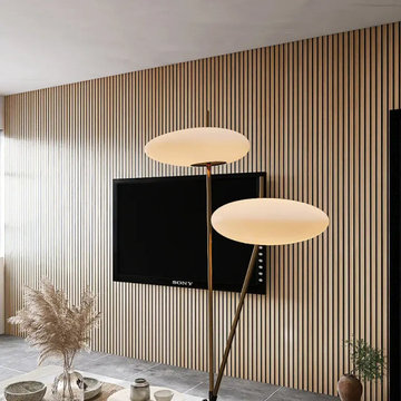 3D Acoustic Slat Golden Oak Wood Wall Panel - SoundPanel