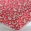Scrolls Couch Pillows Cayenne Red 20"x20" burnout Velvet, Cayenne Red Scrolls