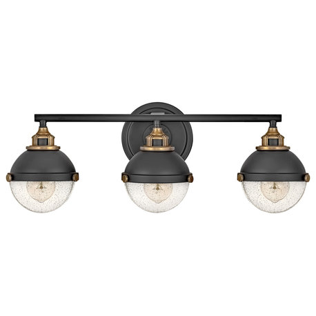 Hinkley Lighting 5173 Fletcher 3 Light 25"W Bathroom Vanity Light - Black