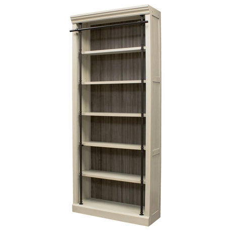 Fully Assembled Bookcase, Storage Organizer, 40"w, No Ladder