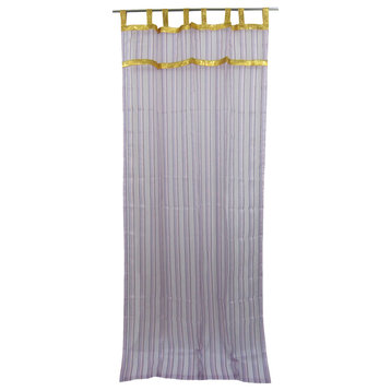 Mogul 2 Curtains Sheer Panels purple silver stripes Gold tabs Window Treatment