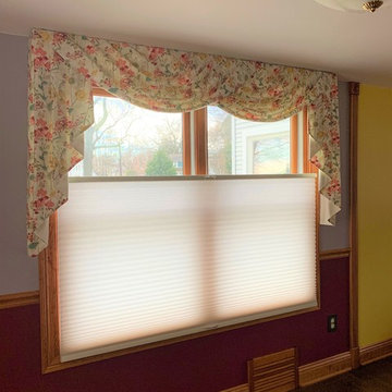Classic Swag & Jabots over Cordless Bottoms-Up/Top Down Honeycomb Shade