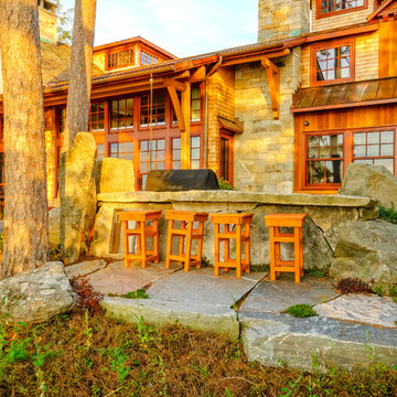 Lakeside Stone Patio and BBQ Grill
