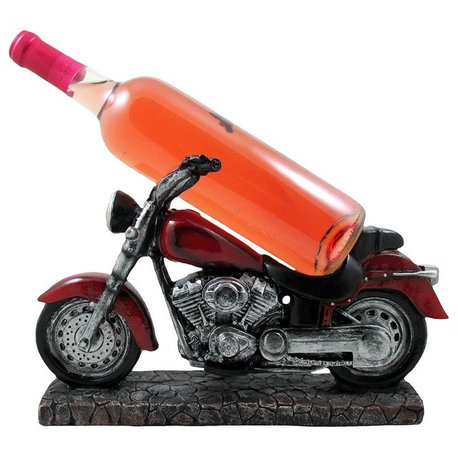 Classic Red Motorcycle Decorative Wine Bottle Holder or Statue