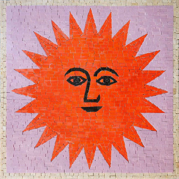 Celestial Mosaic - Smiling Red Sun