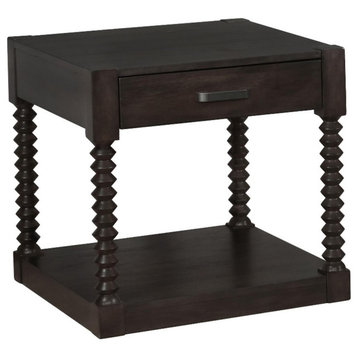 Coaster Meredith 1-drawer Traditional Wood End Table in Coffee Bean