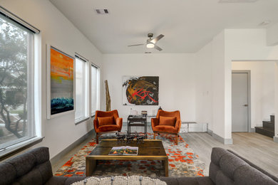 Trendy family room photo in Houston