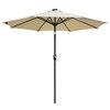 LAGarden 2-Pieces 9' Outdoor Solar Patio Umbrella With 32 Leds Crank Tilt
