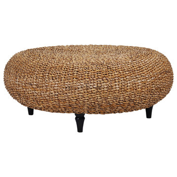 East at Main Amhurst Brown Abaca Round Coffee Table