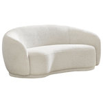Meridian Furniture - Hyde Boucle Fabric Upholstered, Cream, Loveseat - Curl up and relax on this Hyde cream boucle fabric . This wide, rounded is as comfortable as it is stylish, making it an excellent addition to your living space. Rich cream boucle fabric upholstery gives a soft touch against your skin and its deep plush cushion provides you with cozy support. Its rounded back is both chic and homey, with its contemporary design sure to add flair to your modern home.