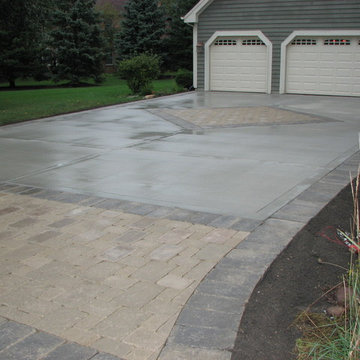Interlocking Pavers combined with Concrete Driveway installation