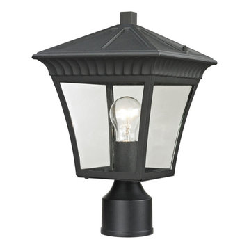 Ridgewood 1-Light Outdoor Post Lamp, Matte Textured Black