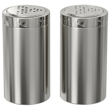 nu steel Jumbo Salt and Pepper Shakers, Stainless Steel