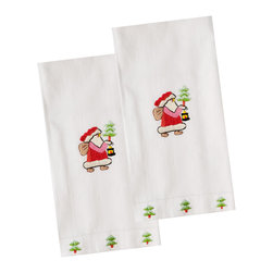 The Designs of Distinction - Holiday Guest Towels, Set of 2, Santa - Towels