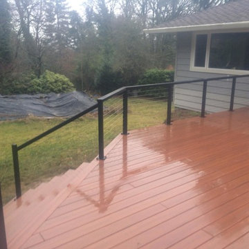 Shurway - Vancouver WA Black Aluminum Post and Rail with Stainless Cable Railing