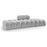 Meridian Furniture - Ames Boucle Fabric Modular Sofa, Grey, 3-Piece: 1 Armless Chair, 2 Ottoman - Introduce a touch of modern sophistication to your living area with the exquisite Ames Boucle Fabric Sectional. With plush grey boucle fabric and unique design, it will elevate the visual appeal of your living space. This elegant and captivating sectional can be mixed and matched with other pieces from the collection to create an endless array of stunning looks. So, get ready to transform your living area into an inviting and stylish haven with the Ames Boucle Fabric Sectional.