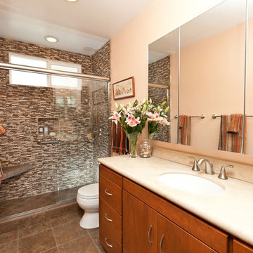Contemporary Tiled Bathroom Remodel